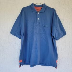 Orvis Polo Shirt Short Sleeve Classic Fit Mens Size L Blue Cotton